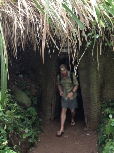 Vinh Moc Tunnels.  People lived in these hand dug tunnels during the war for 6 years.  Luckily, Vietnamese tend to be smaller than Westerners.
