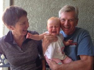 Grandma and Gramps at the Granite Bay B & B.  Ruby didn't want to leave.